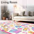 Playful Cartoon Animal Safari Adventure Rug