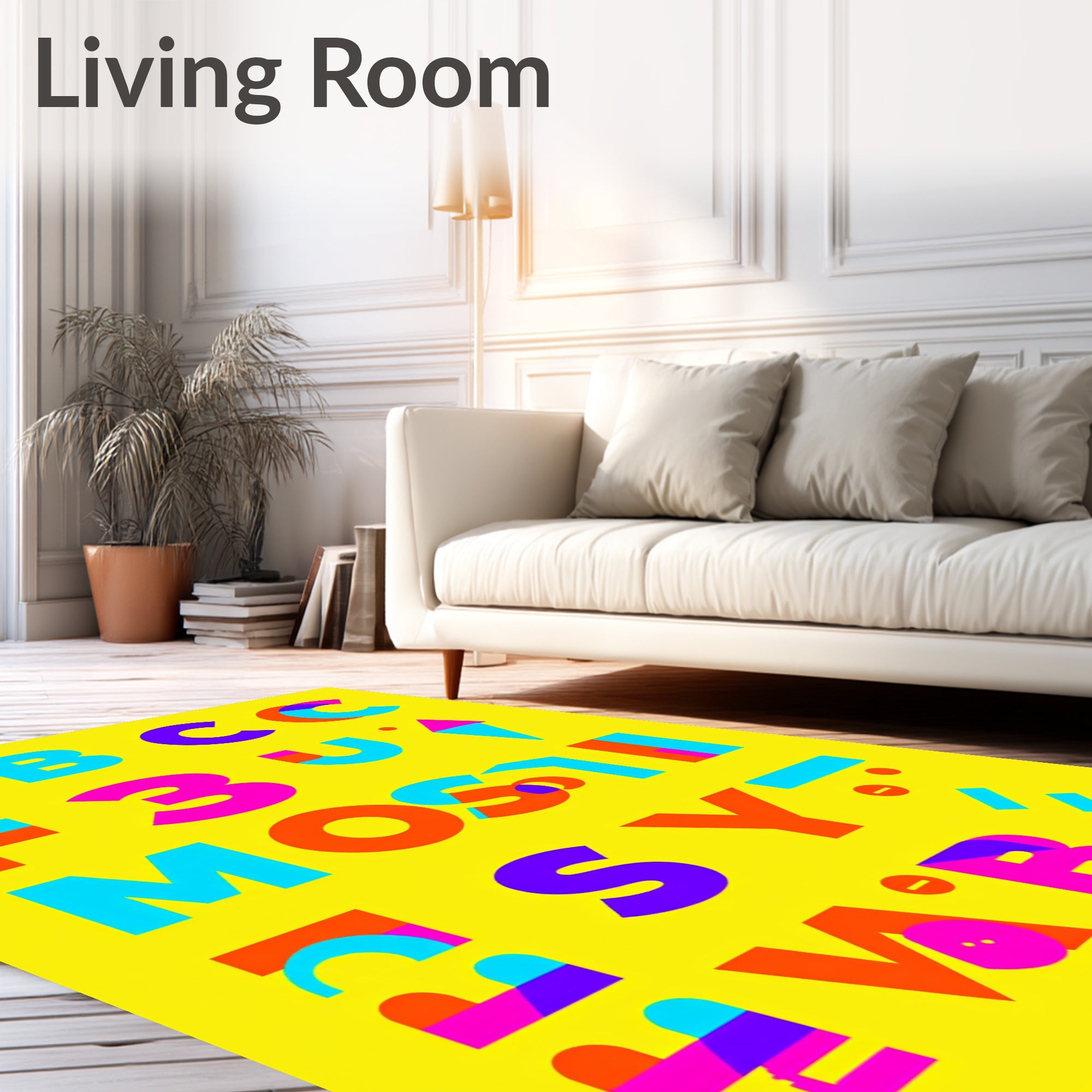 Modern Abstract Alphabet Blocks Rug