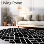 Monochromatic Wire Mesh Overlay Rug