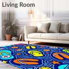 Bright Summer Flip Flop Starfish Shells Rug