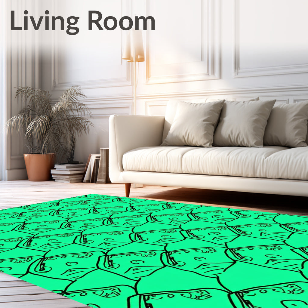 Abstract Facial Expression Repeat Rug