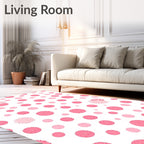 Pink Circles Sunburst Scatter Rug