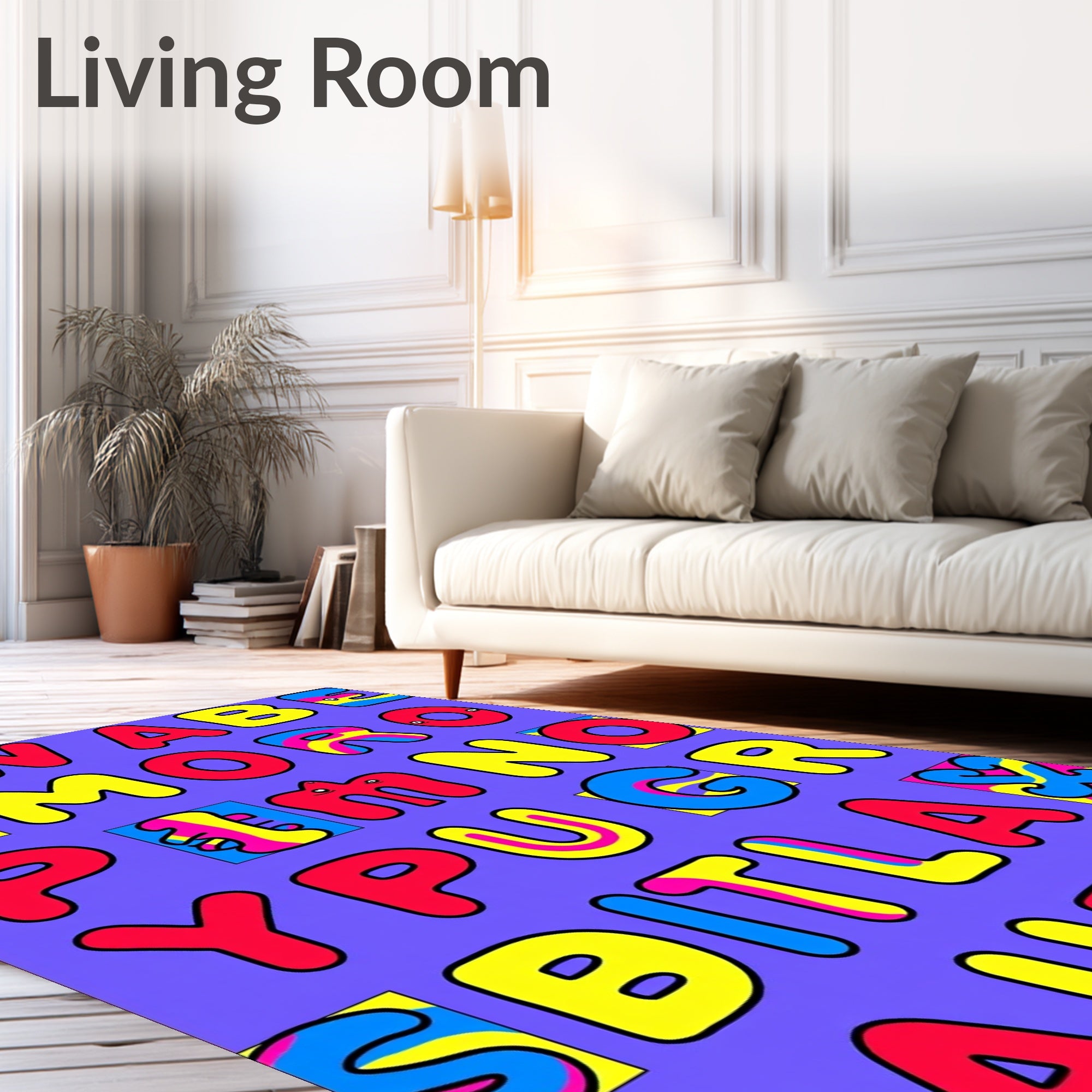 Bold Alphabetical Pop Art Rug