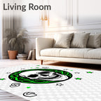 Neon Green Skull Celestial Star Rug