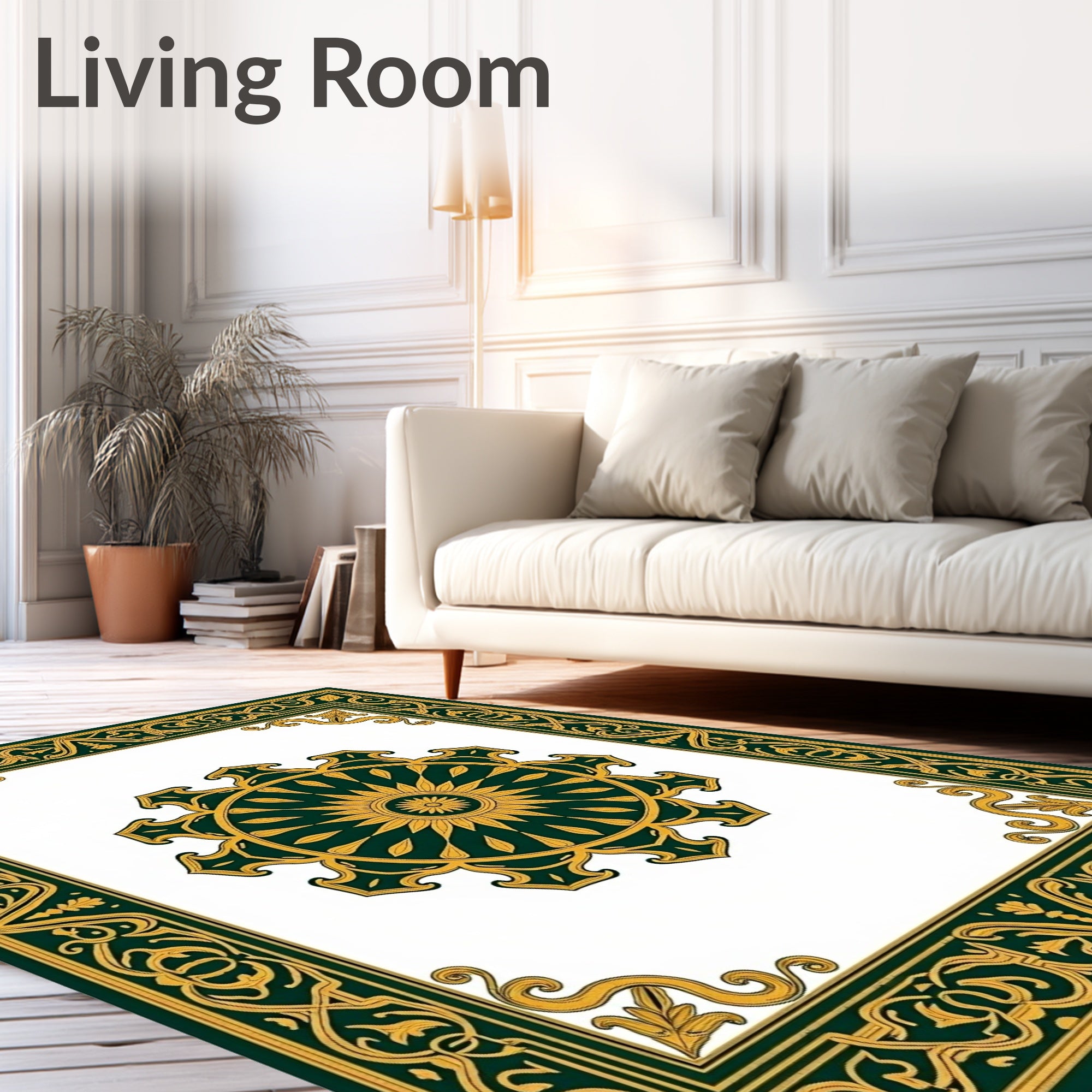 Emerald Gold Ornate Central Sun Rug