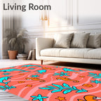 Coral Ocean Dolphins Seahorses and Plants Rug