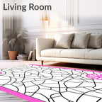 Hot Pink Floral Network Rug