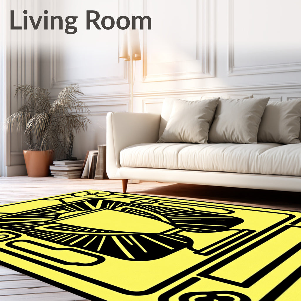 Bold Yellow Trophy Rays Rug