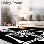Bold White Skeleton Red Markings Rug