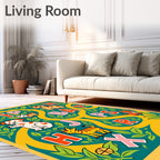 Whimsical Animals Alphabet Jungle Rug