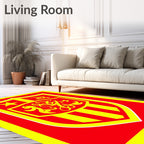 Bold Red Yellow Crest Emblem Rug