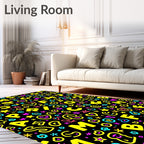 Retro Alphabet Hearts Stars Collage Design Rug