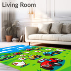 Farm Friends Tractors And Chicks Rug