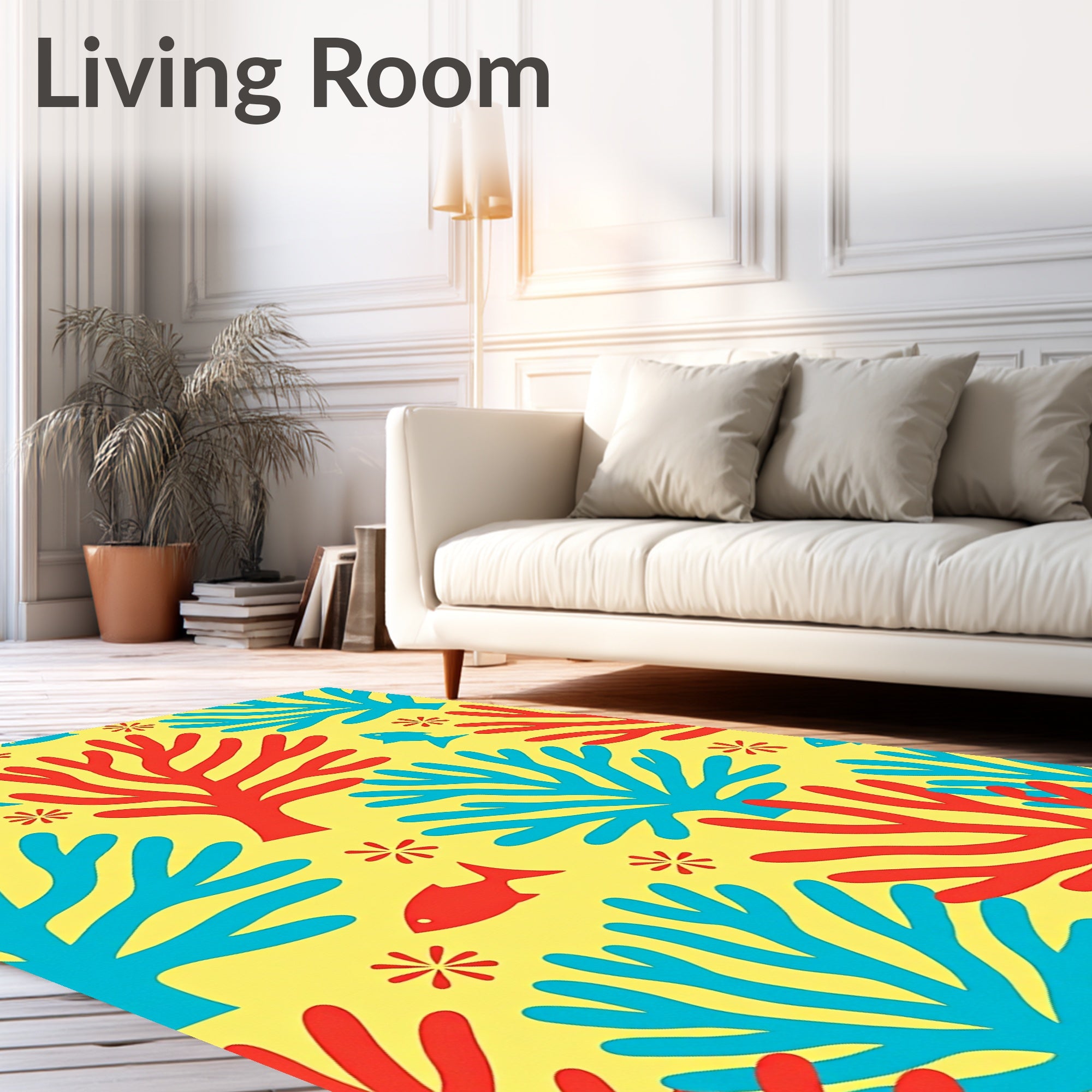 Coral Reef Fish Abstract Art Rug