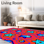 Vibrant Blue Star Whirlygig Rug