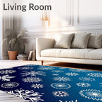Winter White Snowflake Gradient Rug