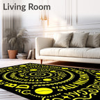 Galactic Yellow Alphabet Swirl Rug