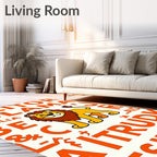 Friendly Lion With Orange Alphabet Rug