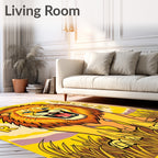 Roaring Golden Lion Yellow Savannah Rug