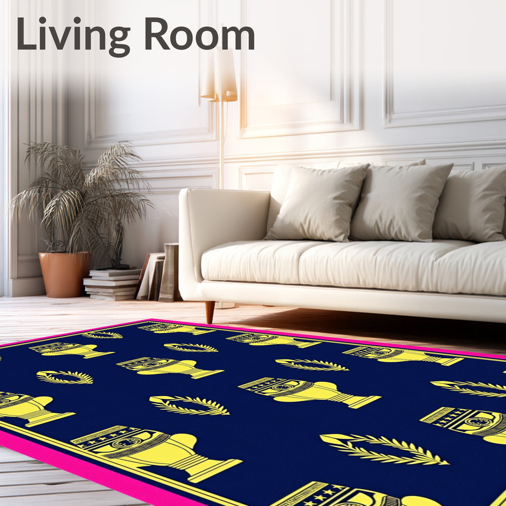Golden Trophy Laurel Navy Rug