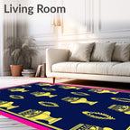 Golden Trophy Laurel Navy Rug