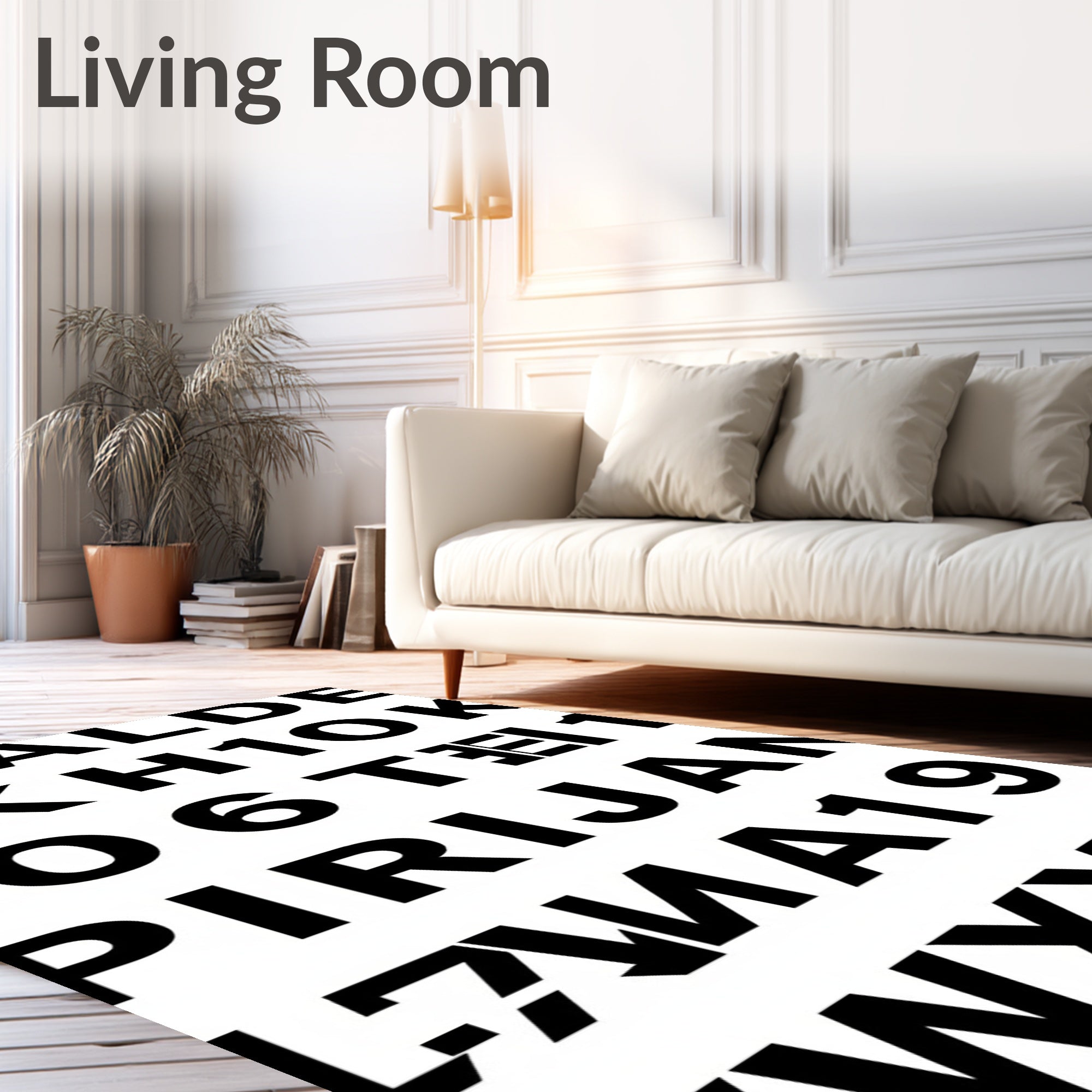 Modern Bold Typographic Collage Rug