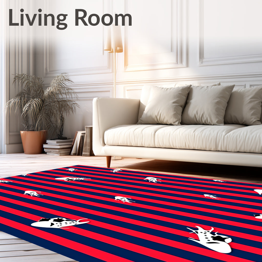 Bold Crimson and Navy Stripe Spirit Rug