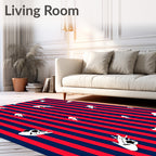 Bold Crimson and Navy Stripe Spirit Rug