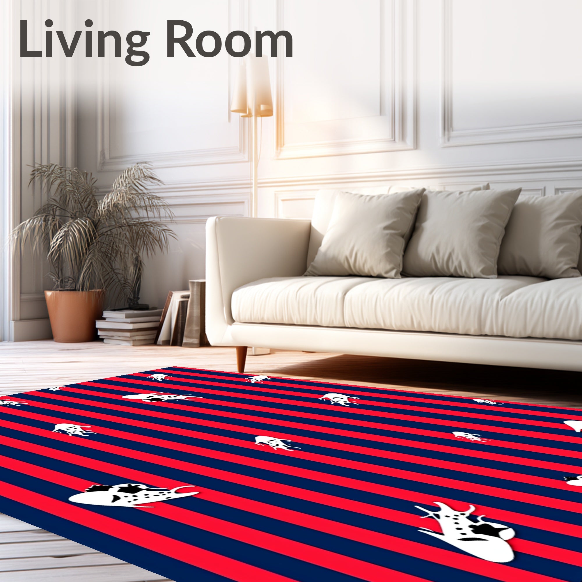Bold Crimson and Navy Stripe Spirit Rug