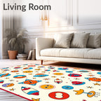 Cute Cosmic Space Aliens Rockets Stars Rug