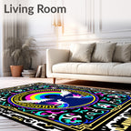 Vibrant Rainbow Dove Emblem Rug