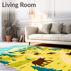 Woodland Bear Nature Scene Rug