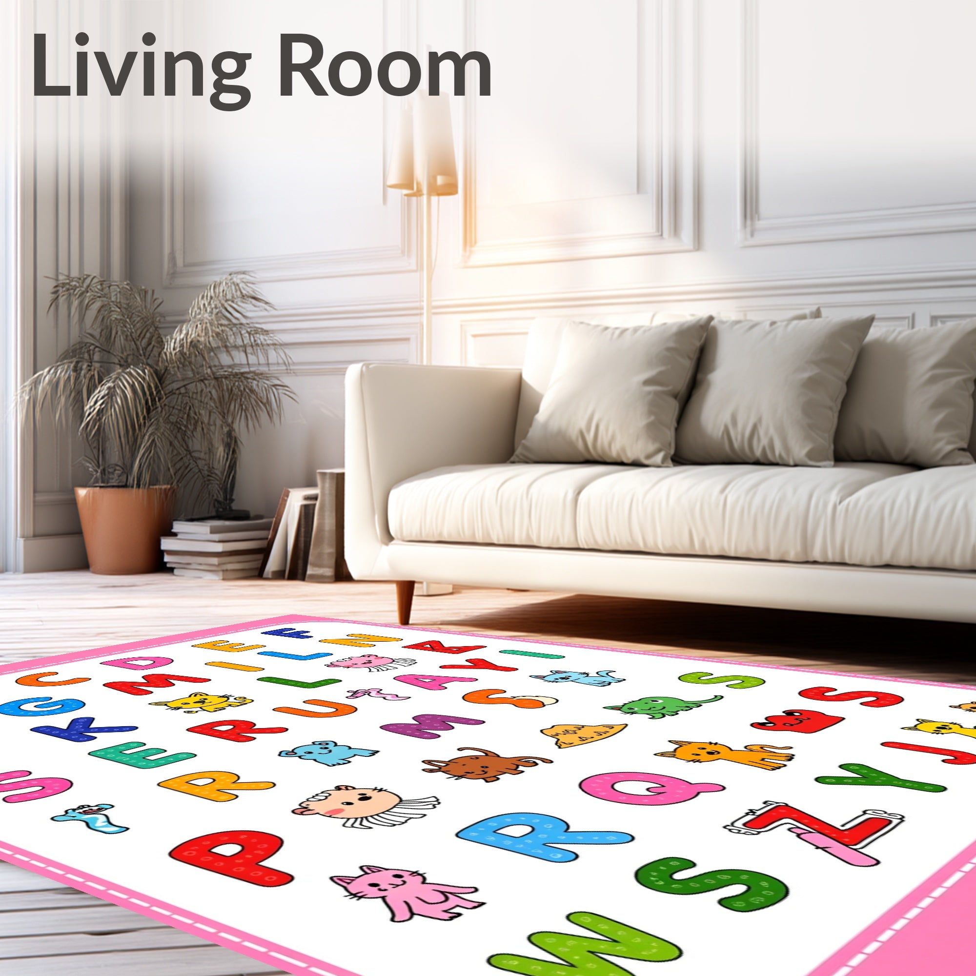 Colorful Alphabet Animals Rug