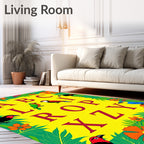 Tropical Exotic Birds Alphabet Border Rug