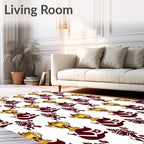 Golden Trophy Champion Figures Burgundy Rug
