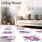 Purple Anime Girl Abstract Swirl Rug