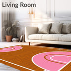 Retro Pink Court Wooden Texture Rug