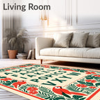 Alphabet Tropical Parrot Floral Forest Rug