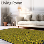 Golden Swirl Abstract Terrain Rug