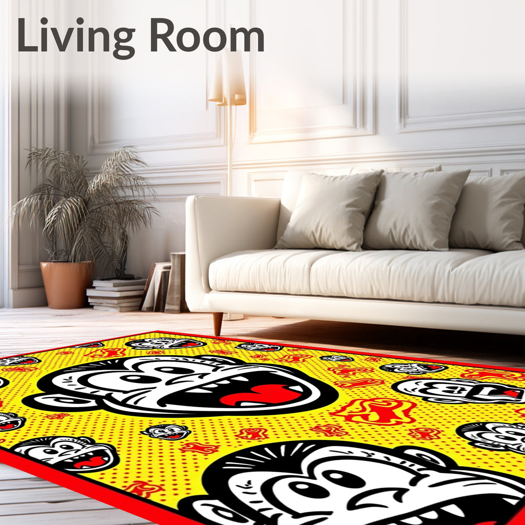 Retro Yellow Monkey Pop Art Rug
