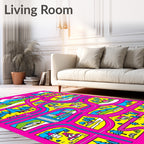 Retro Village Town Abstract Road Rug