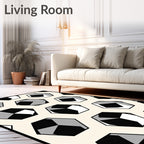 Monochromatic Hexagonal Cells Abstraction Rug