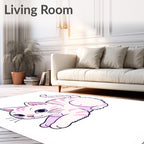 Cute White Kitten Purple Eyes Rug