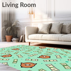 Cute Piggy Bills And Coins Rug