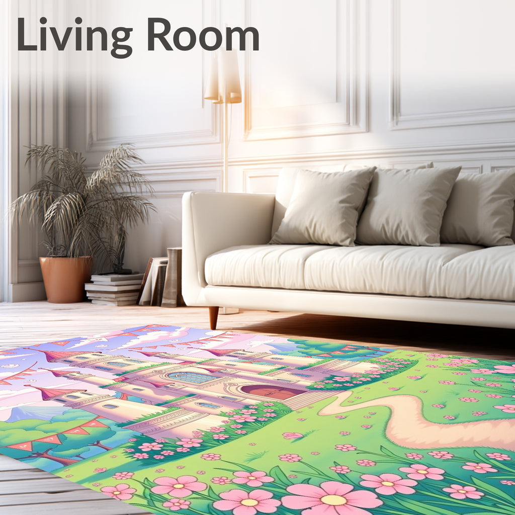 Pink Castle Pastel Garden Meadow Rug