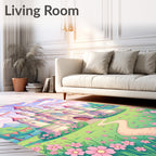 Pink Castle Pastel Garden Meadow Rug