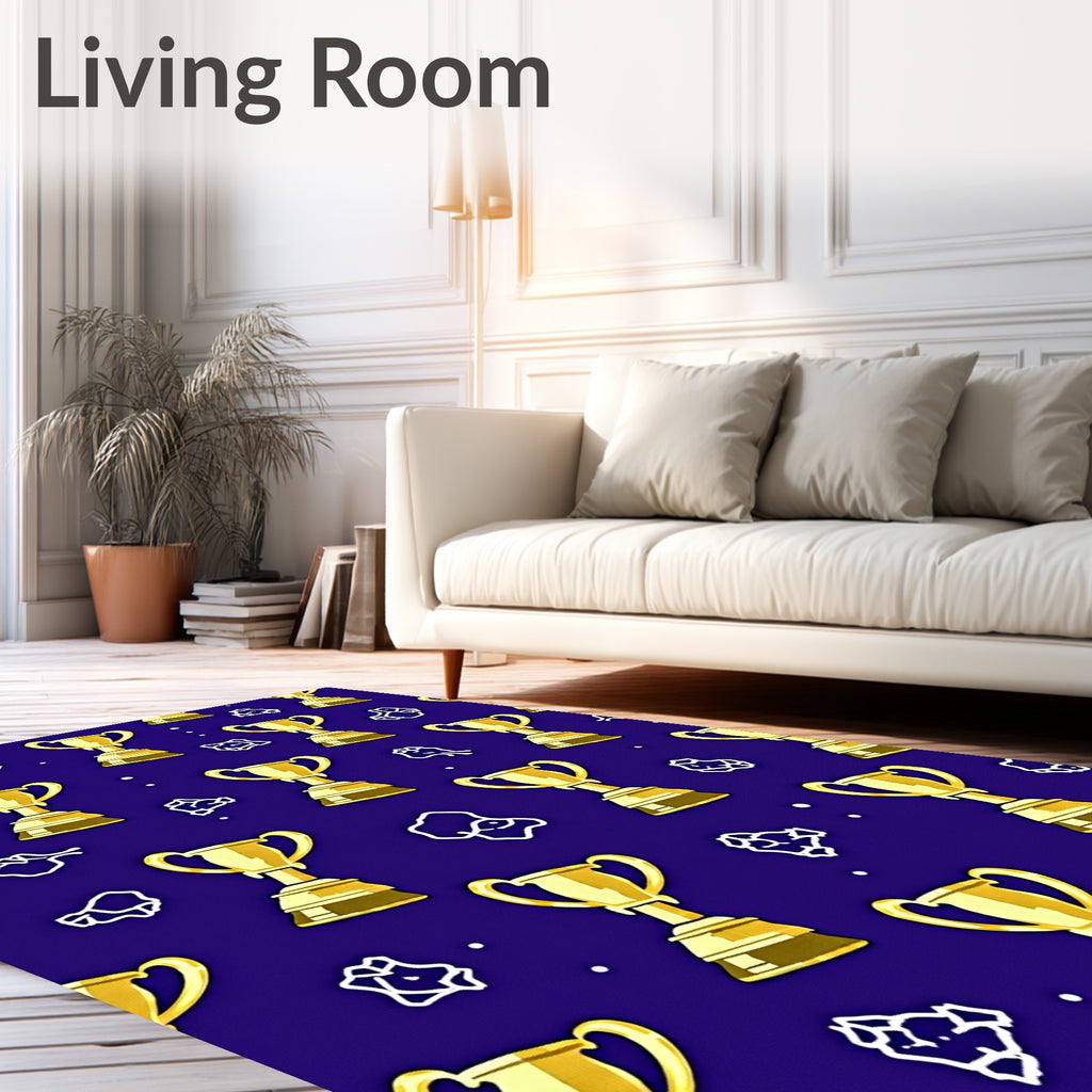Golden Trophy Celebration Scatter Rug