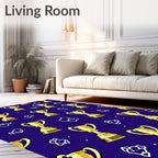 Golden Trophy Celebration Scatter Rug