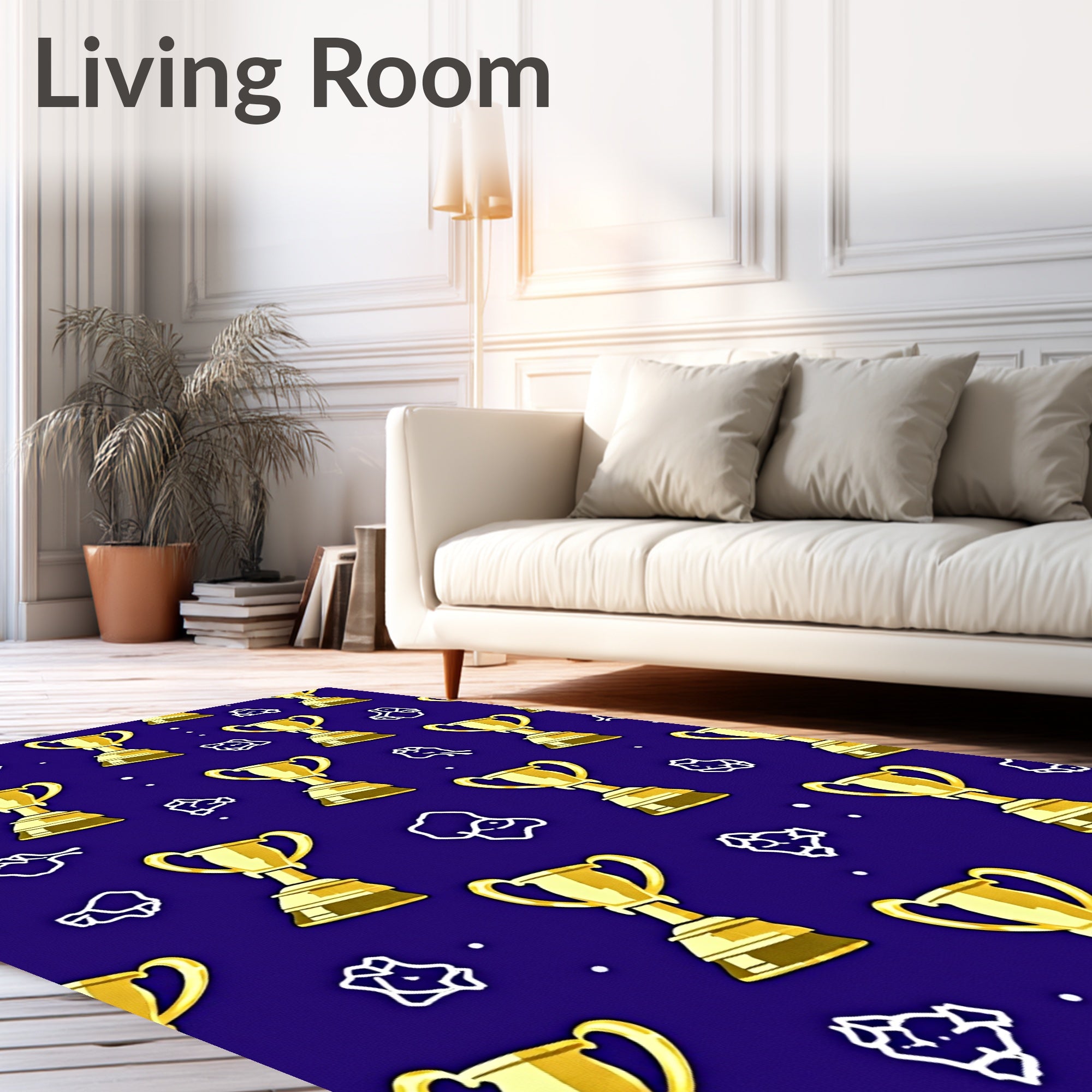 Golden Trophy Celebration Scatter Rug