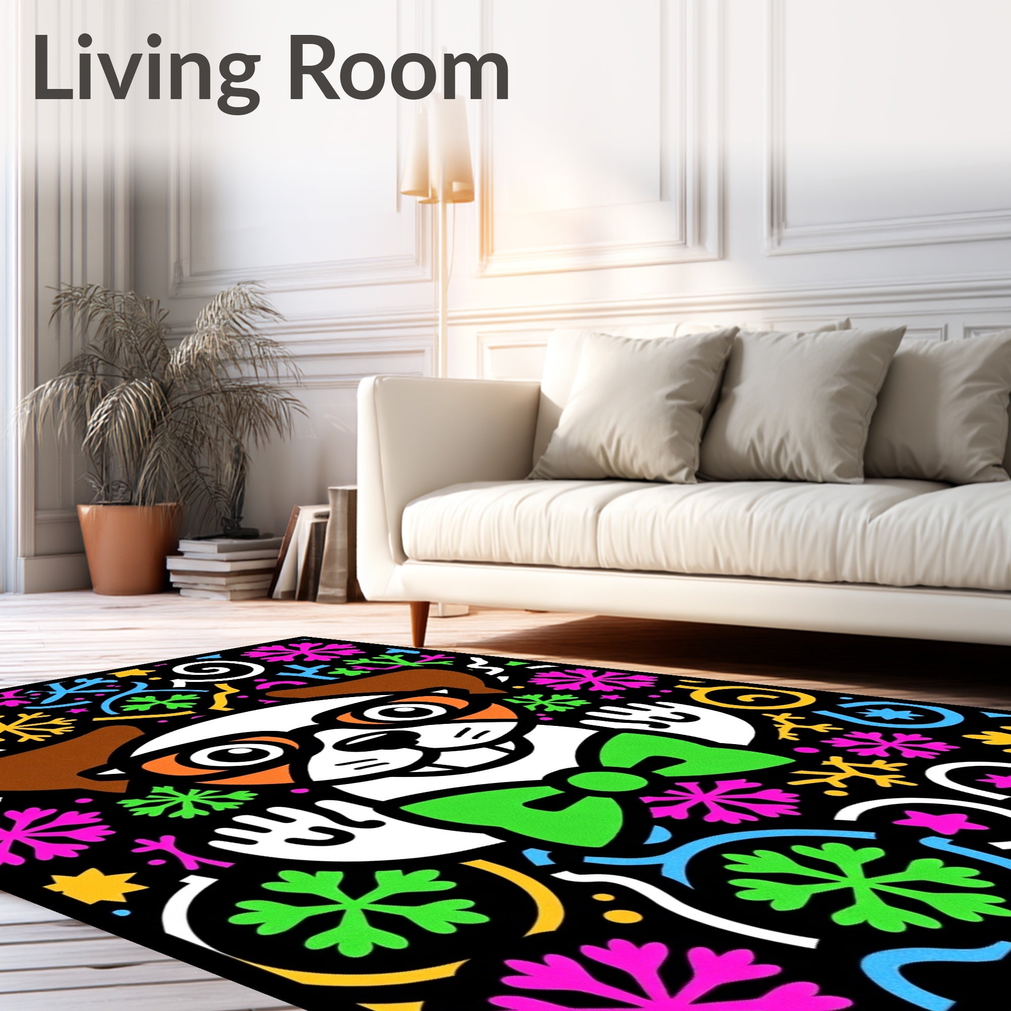Happy Dog Festive Snowflakes Medallion Rug